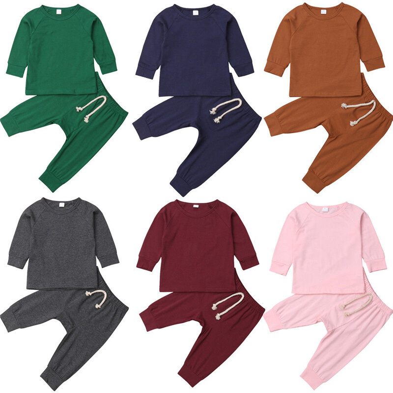 Conjunto de ropa de Jersey para bebé/niña, conjunto de ropa de Otoño/Invierno, camisas de manga larga y suave y cálida, conjunto de ropa de dormir con pantalones