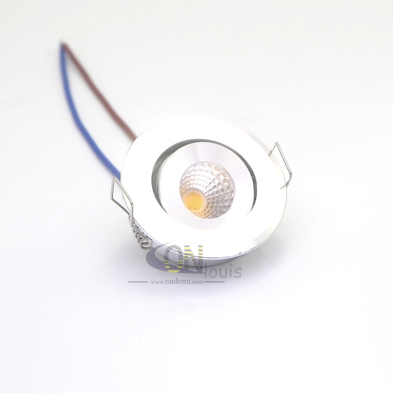 Spot lumineux LED circulaire encastrable avec technologie COB, éclairage d'intérieur, lumière à intensité réglable, idéal pour une chambre à coucher ou une cuisine, 3W, 220/230/240V