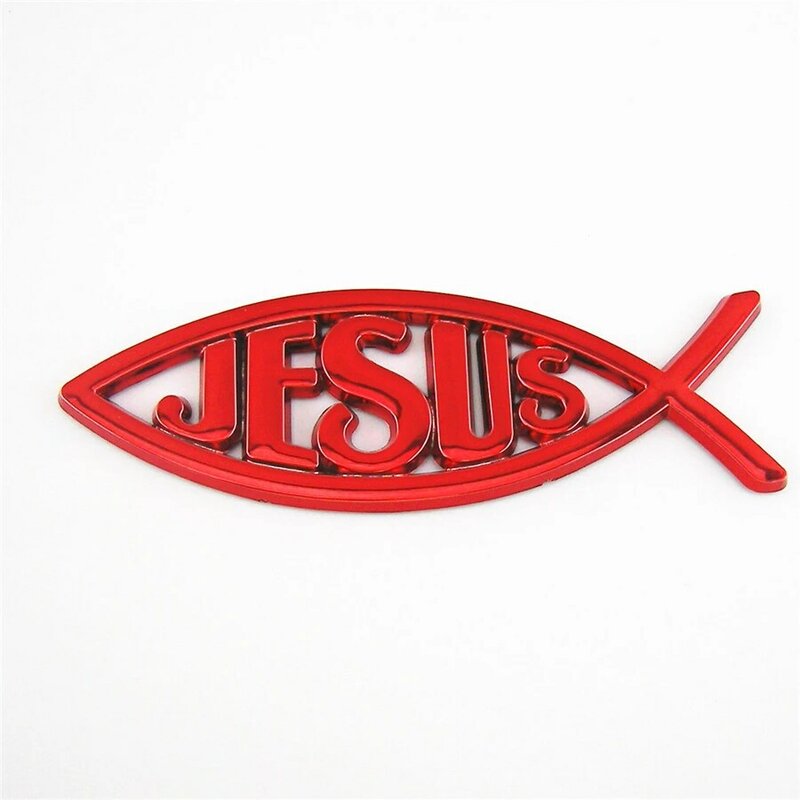 3D Silver / Red / Gold / Blue Jesus Fish Emblems Christian Symbol Car sticker