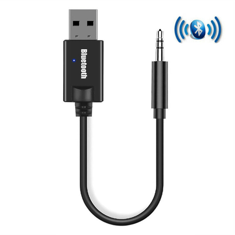 Автомобильный Bluetooth-приемник, мини-USB 3,5 мм разъем AUX аудио авто MP3 музыкальный ключ, адаптер для беспроводной клавиатуры, FM-радио, динамика