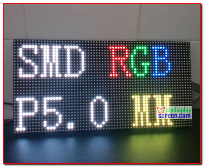 Panneau d'affichage LED polychrome P5, module intérieur, mur vidéo LED, 64*32 pixels, 320mm * 160mm