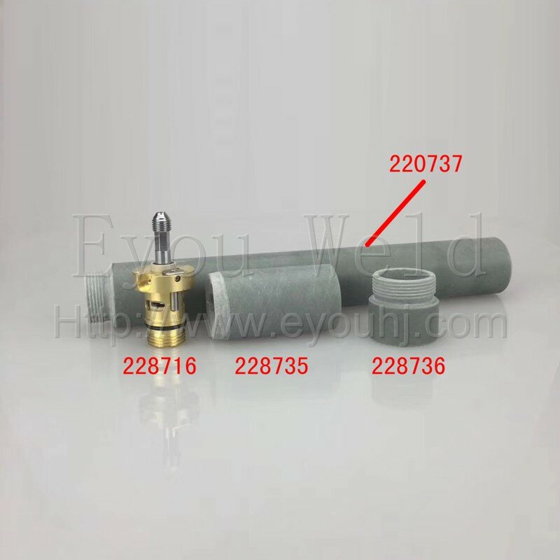 228735: anteriore di montaggio del manicotto/228736: anello adattatore (accoppiatore)/228737: posizionamento del manicotto