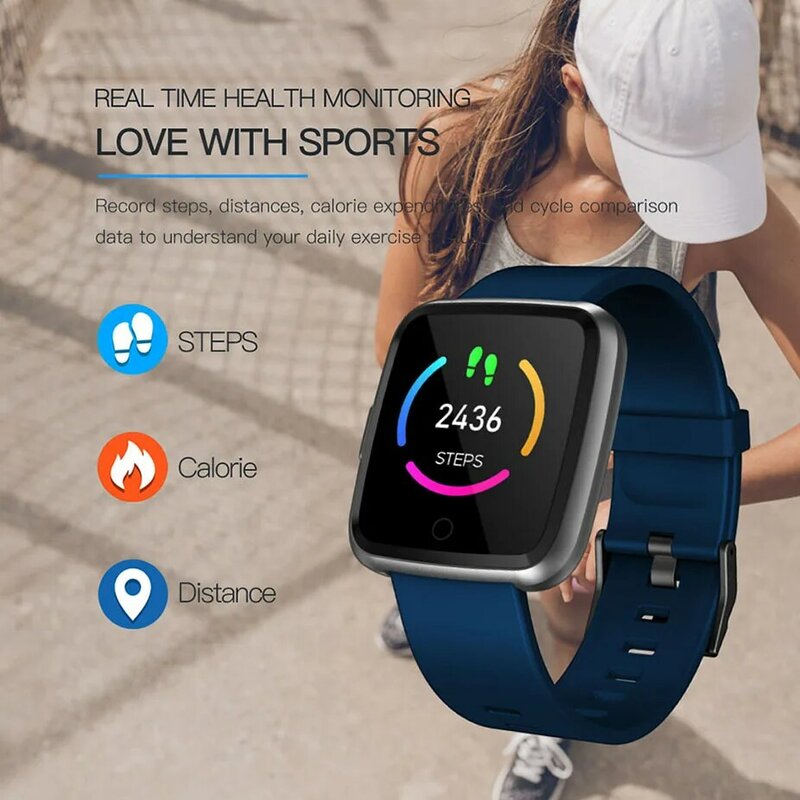 Y7 relógio smartwatch ip67, a prova d' água, monitor cardíaco, monitor de pressão sanguínea, unissex, para android e ios