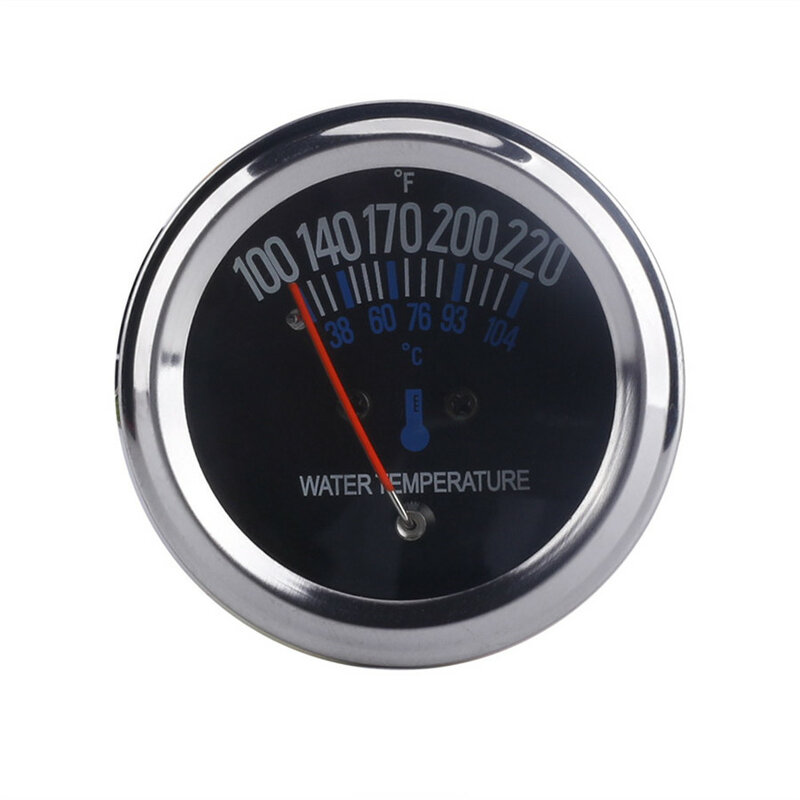 Medidor de temperatura da água para carro, 2 ", 52mm, 38 ~ 104 celsius, mostrador preto, moldura de prata, 12v, auto