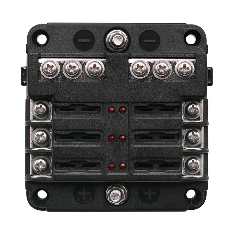 Universal 6-Way Blade Kotak Sekering Blok Holder LED Indikator 12V 32V Auto Marine Tahan Air