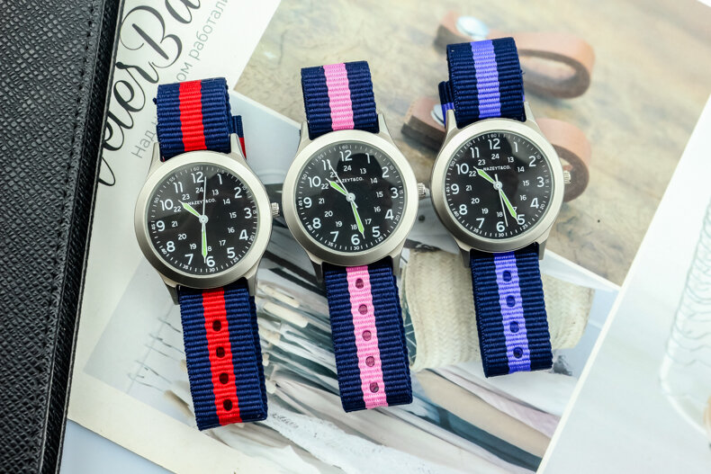 Nazeyt Новинка модные часы для мужчин высококачественные светящиеся стрелки армейские часы для мальчиков и девочек красочные нейлоновые подарочные часы Reloj de hombre2019