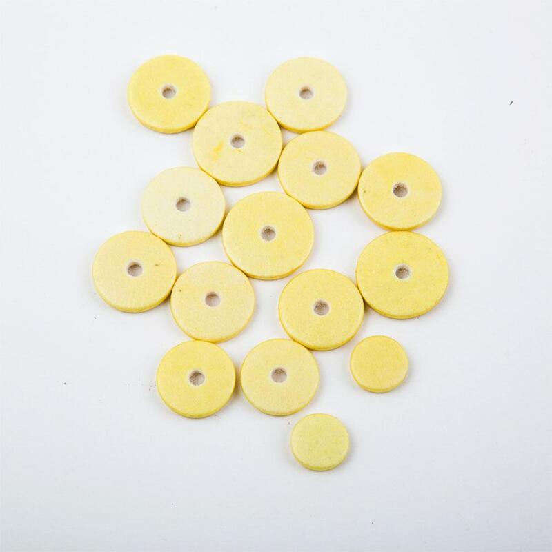 Letras de couro de pele única 16 argolas, almofadas para substituição de instrumento, tamanho padrão, amarelo