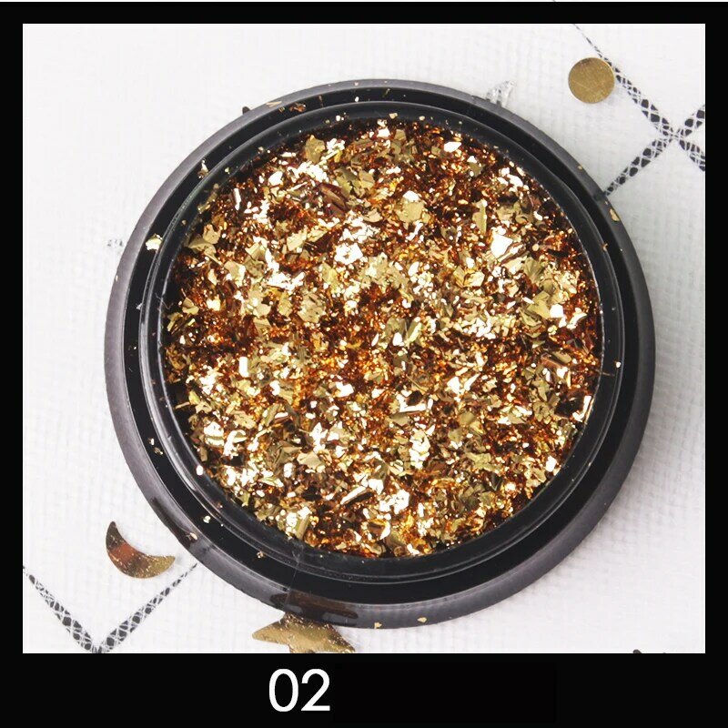 Golden Flash Nail Pieces Silver Sequins Powder Gold Silver Red Irregular Gold Foil Sequin Pieces Manicure Decoration