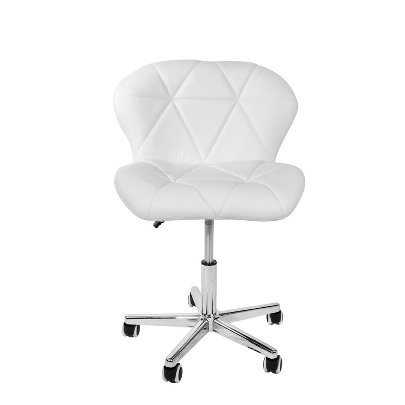 Panana krzesło biurowe Faux Leather wyściełane siedzisko 360 stopni obrotowe elastyczne obracanie nauka w domu siedzenia sypialnia makijaż krzesło
