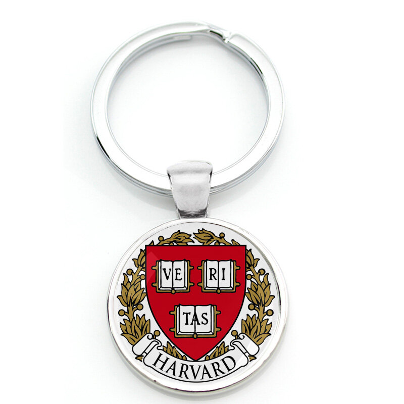 Portachiavi con Logo universitario portachiavi con Badge scolastico famosi college portachiavi con emblema portachiavi in metallo per studenti di Harvard