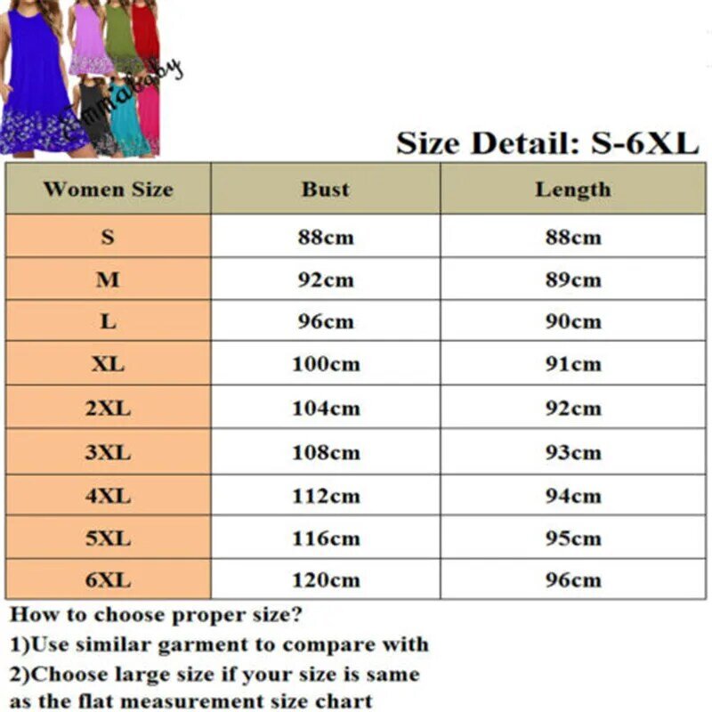 Big Size 6XL sukienki 7 kolorów damskie damskie letnie Party bawełniane jednolite topy sukienka ubrania Plus rozmiar Vestidos Mujer