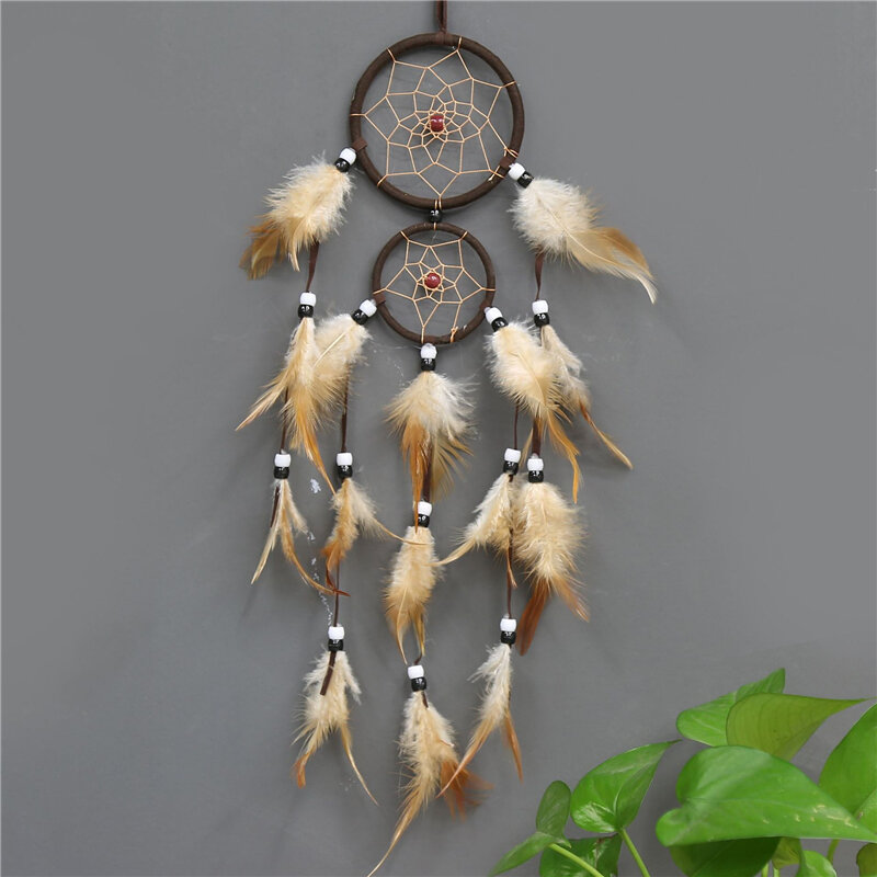 Style indien suspendus décorations gland attraper grand capteur de rêves créatif plumes maison pendentif décoration mariage décor