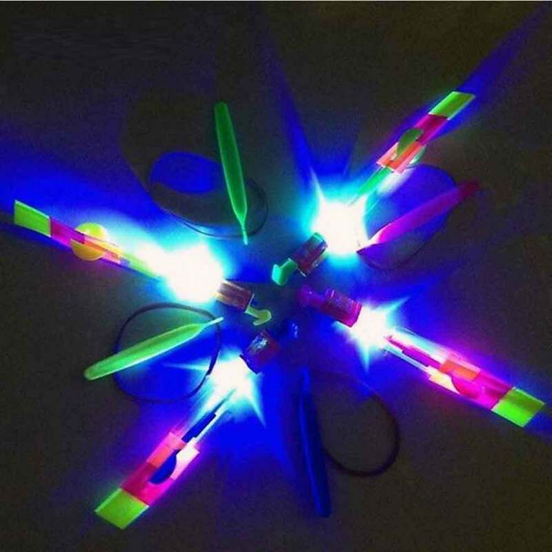 Slingshot luminoso com iluminação LED, brinquedo, brinquedos voadores, catapulta rápida e rápida, decoração de Natal, 12PCs