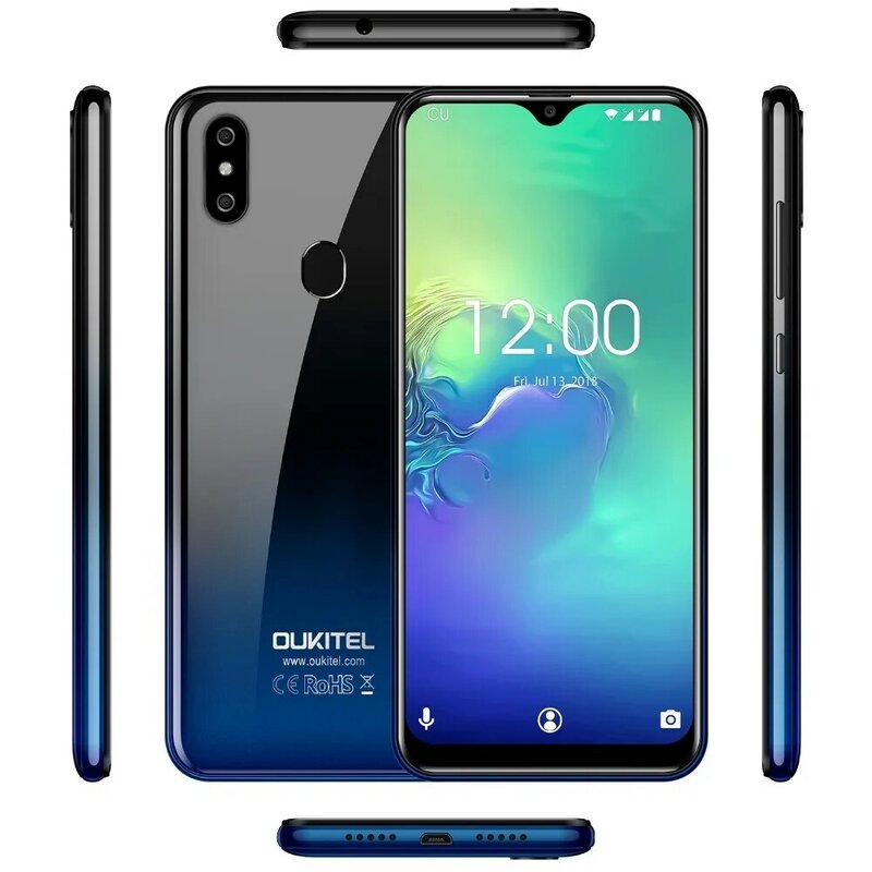 OUKITEL C15 Pro 2.4G/5G WiFi 4G LTE Smartphone Android 9.0 MT6761 Fingerprint Face ID Water Drop Screen 2GB 16GB Mobile Phone