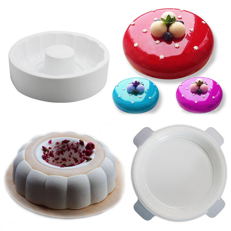 2019 New Fondant Silicone Molds Baking Tools For Heart Round Cakes Chocolate Mousse Make Cake Decorating Candy Jelly Moulds 
