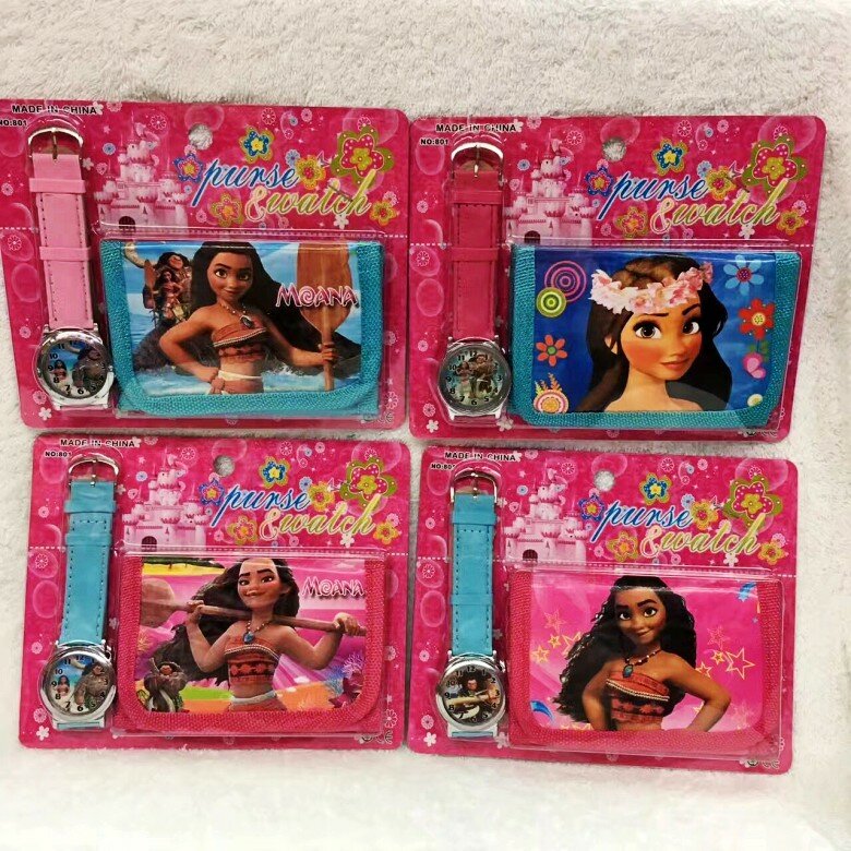 Unicorn Moana Princess Cartoon Kids For Wristwatch Wallet Coin Purse Kids Gifts Purses Mini Small Money Canvas Bag Handbag Girl