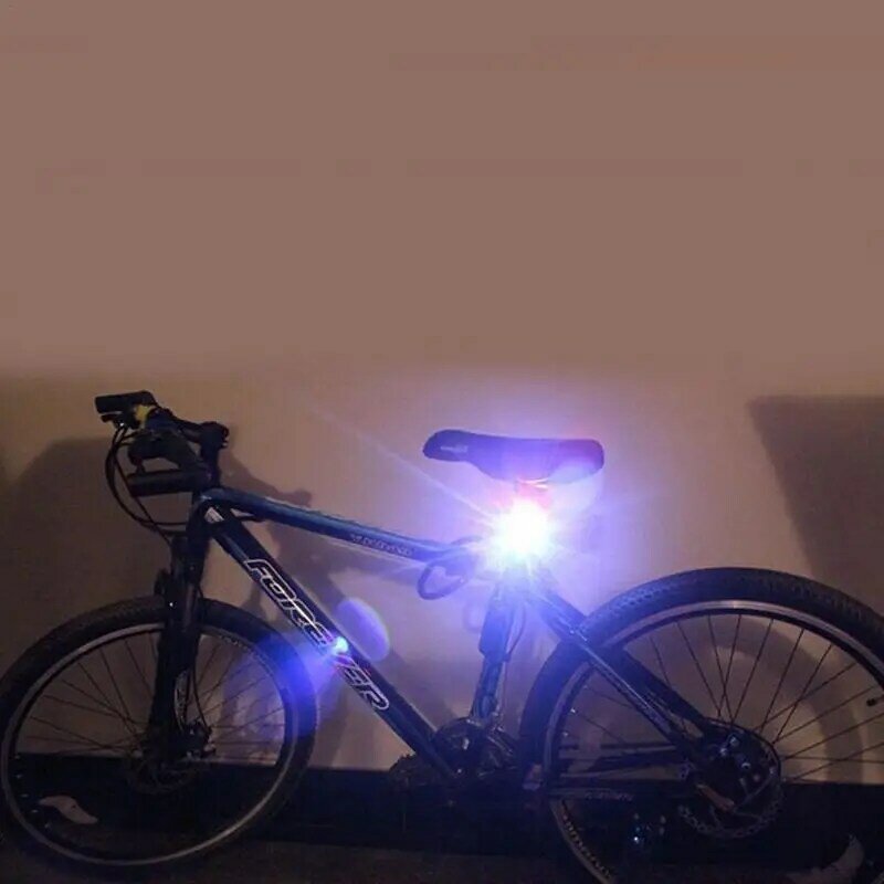 De alumínio Da Bicicleta Ciclismo Frente Traseira Cauda Capacete Vermelho Branco CONDUZIU a Lâmpada de Flash Luzes de Advertência de Segurança Ciclismo Cuidado Luz À Prova D' Água