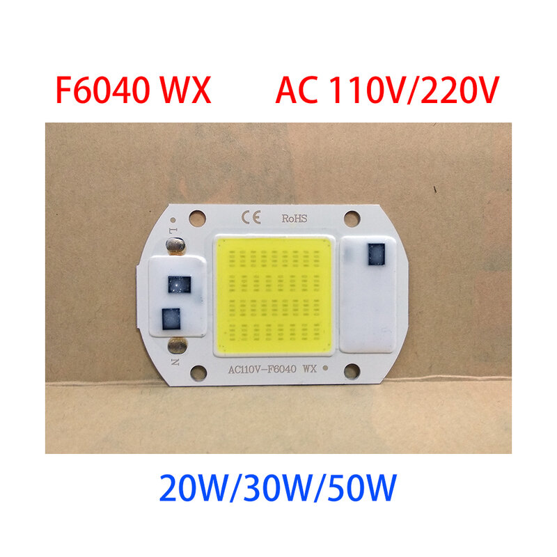 COB LED Chip 50W 220V/110V 30W 20W 10W inteligentny IC nie ma potrzeby sterownik LED żarówka lampy dla DIY reflektor Spotlight