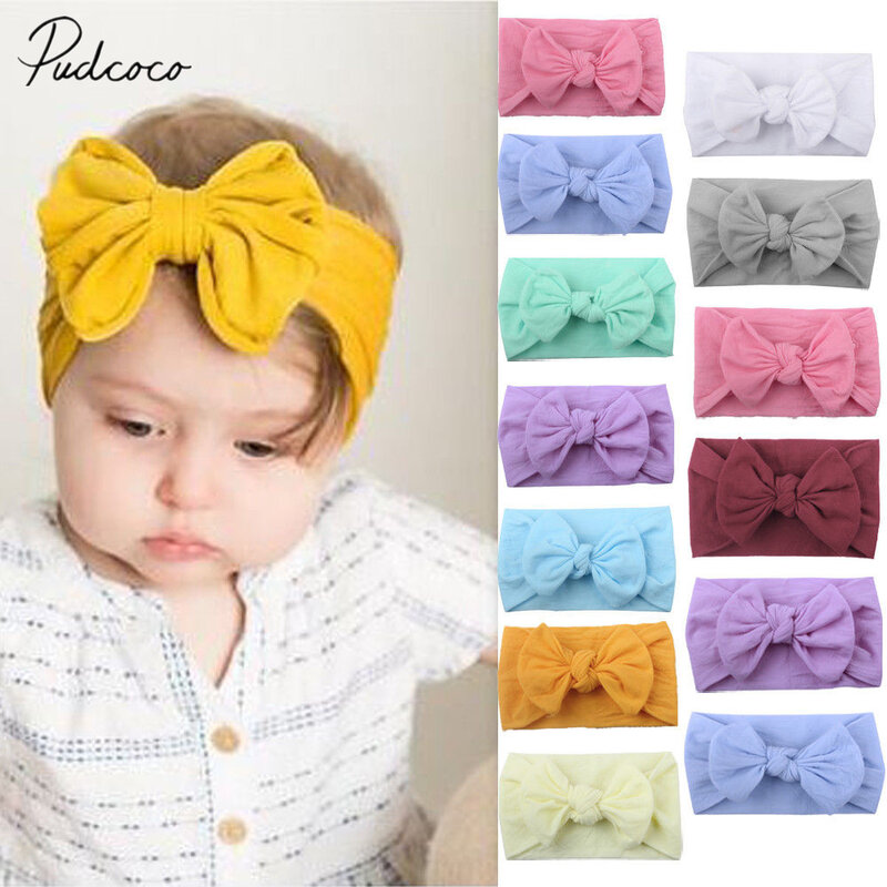 2019 Brand New Newborn Toddler Baby Girls Head Wrap Rabbit Big Bow Knot Turban Headband Hair Accessories Baby Gifts for 0-2Y
