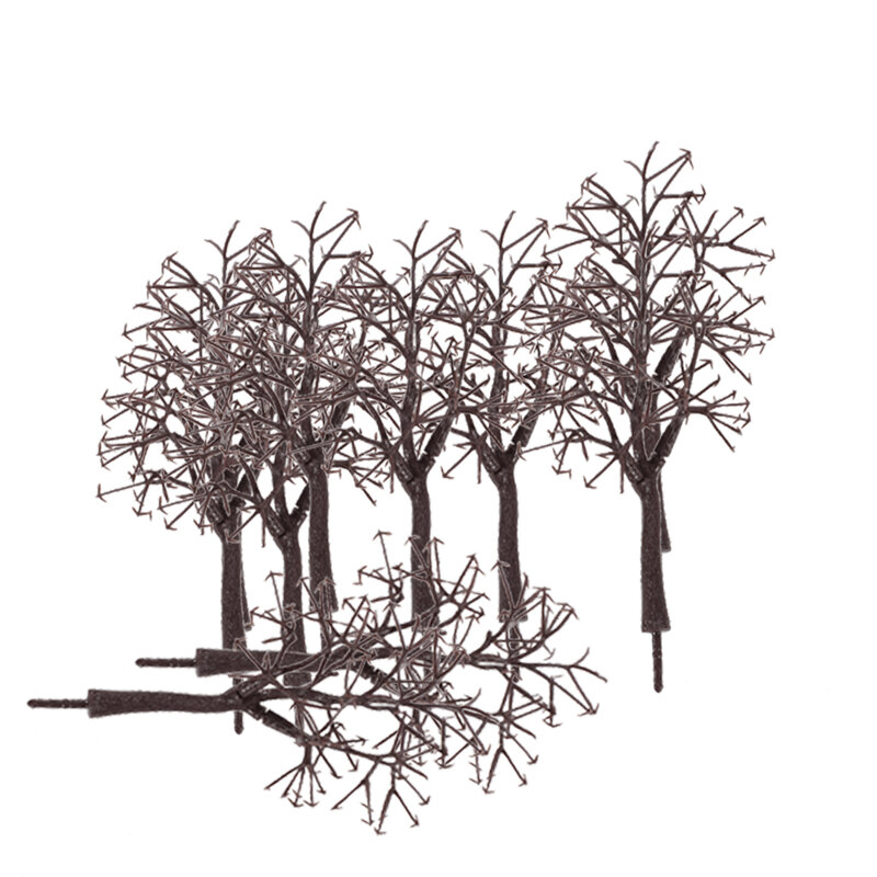 Paisaje paisaje desnudo maletero 12cm modelo tren pista construcción árboles parque diseño escena juguete, 10 piezas