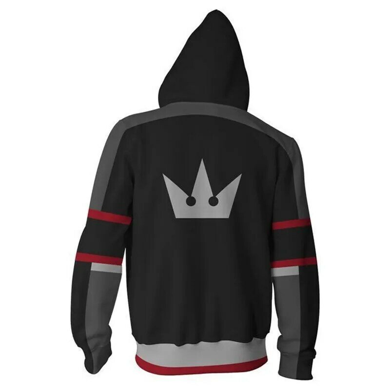 3D zipper hoodie kingdom heart printing Cosplay unisex sweatshirt men's hooded hoodie BIANYILONG brand custom new