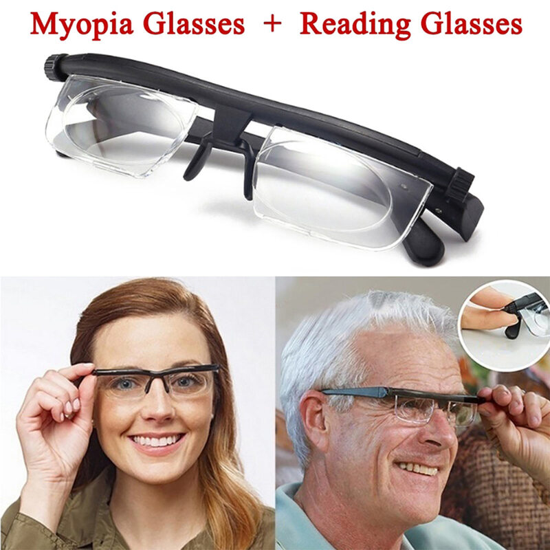 VRCHIC Dial visão Len Óculos de Leitura Miopia Óculos de Correção de Lente Variável Ajustável Lupa Binocular