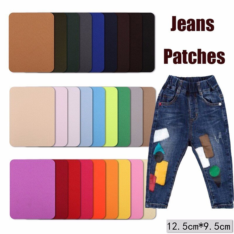 PGY łatki na łokcie ubrania DIY dżinsy żelazko na plastry naprawa spodnie kolano aplikacja tkanina na odzież akcesoria krawieckie na dżinsy Parches