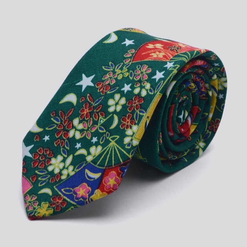 Corbata estrecha de algodón con estampado de personalidad para hombre, corbatas formales de moda informal, coreanas, británicas, 6cm, para fiesta