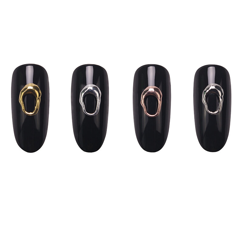 Нестандартные металлические ногти 10 шт., искусственные ювелирные изделия, сплав, японский Новый барокко, плоское основание, овальные золотые и серебряные аксессуары для ногтей