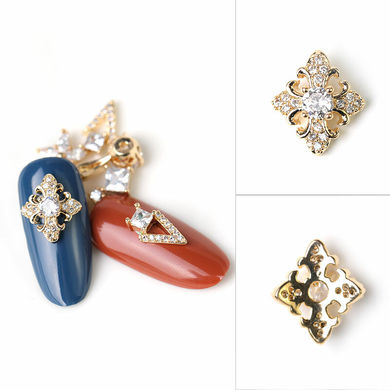 Breloque de chaîne en cristal en forme de goutte d'eau pour les ongles, bijoux strass de luxe, en zircon, avec 24 types, 2 pièces,