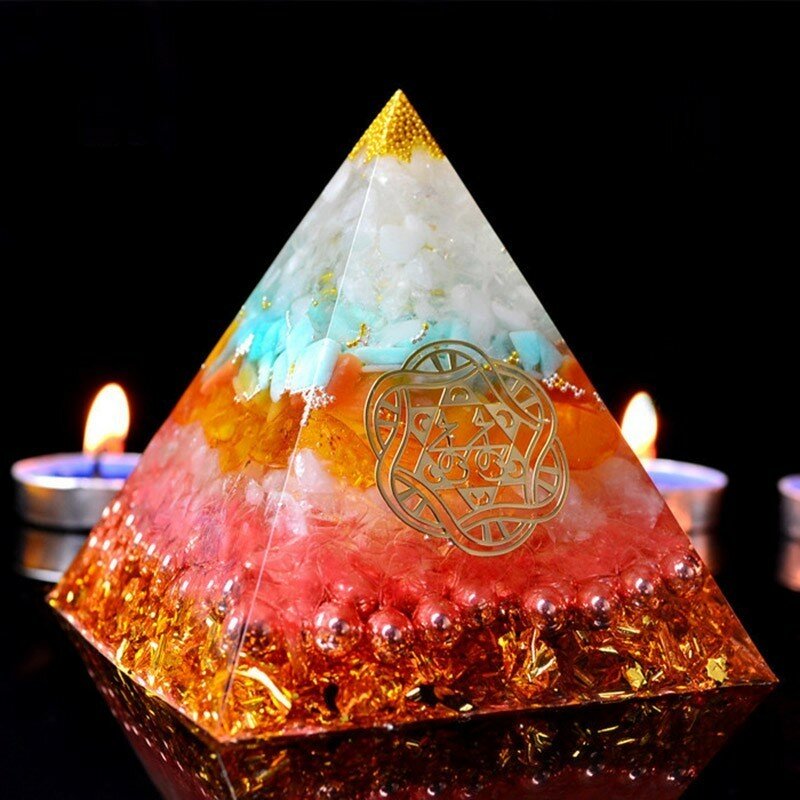 AURAREIKI Orgonite Reiki piramida naturalny kryształ uzdrowienie chakra kamień, który zmienia Fortune dziedzinie LifeTransparent piramida