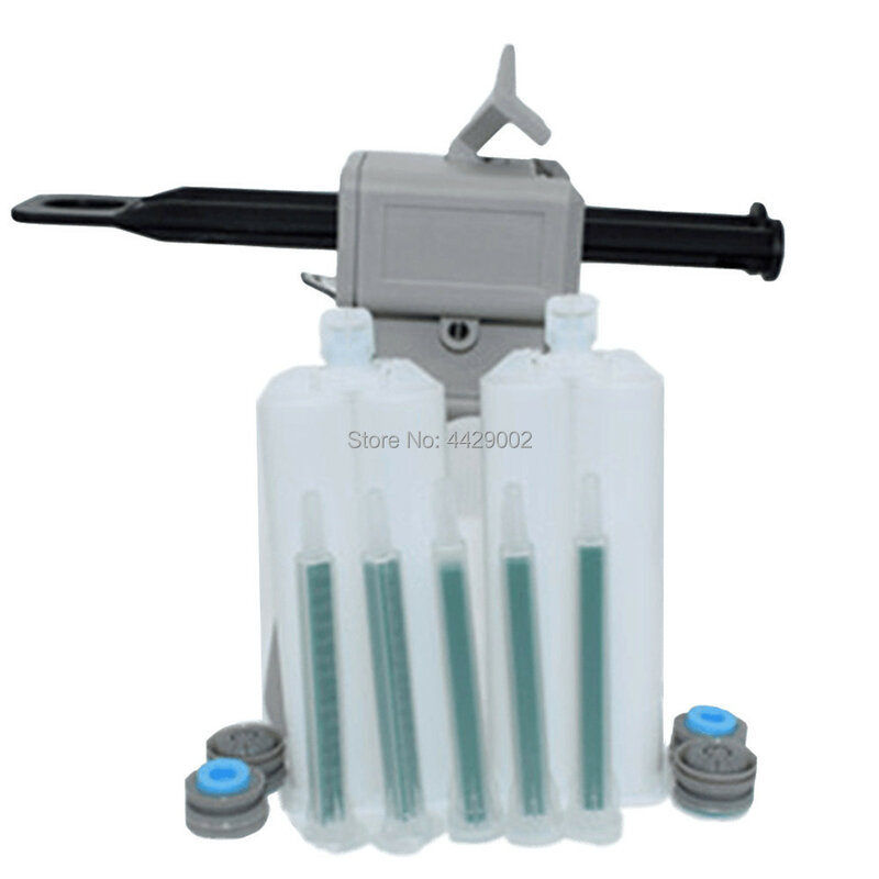 1:1 2:1 50ml Glue Gun Caulking Gun + 2pcs Epoxy Resin Acrylic Adhesive 2-part Cartridge + 5pcs Static Tube Mixer Mixing Nozzle