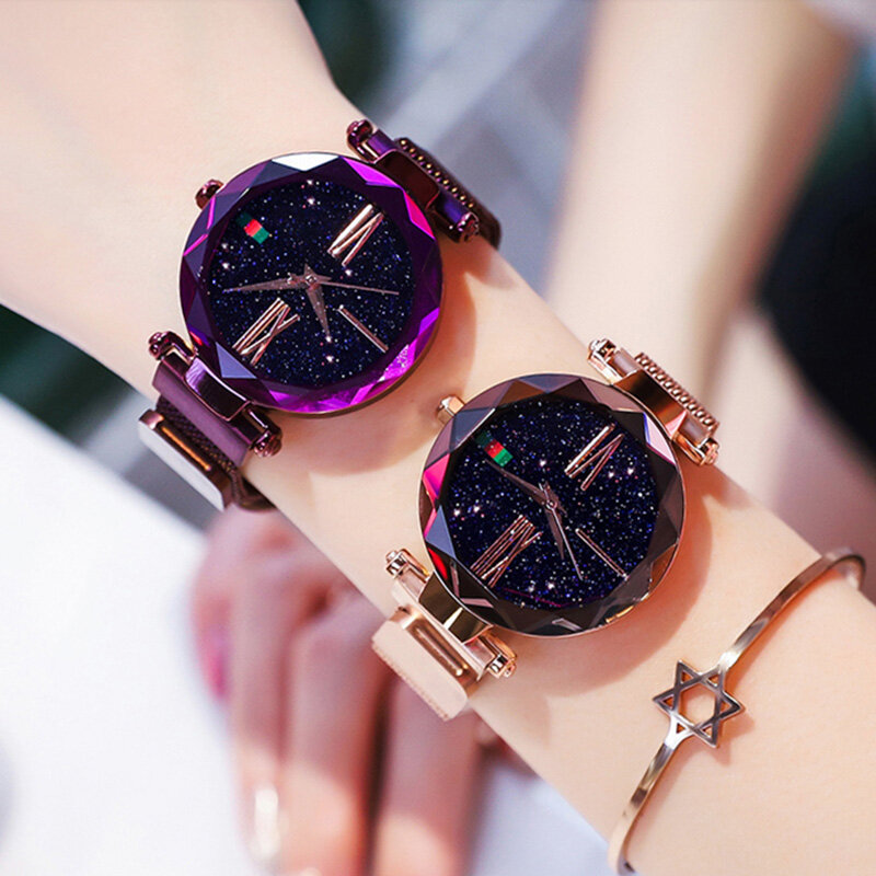 Mulheres Relógios de luxo Senhoras Magnética Céu Estrelado Relógio de Diamante Moda Feminina relógios de Pulso de Quartzo relogio feminino zegarek damski