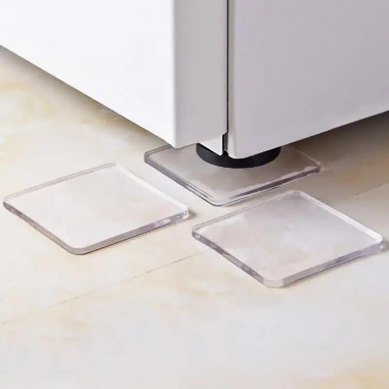 4 pçs anti vibração antiderrapante esteira de lavar máquina de almofada de silicone multifunctional lugar transparente esteiras casa de banho portátil