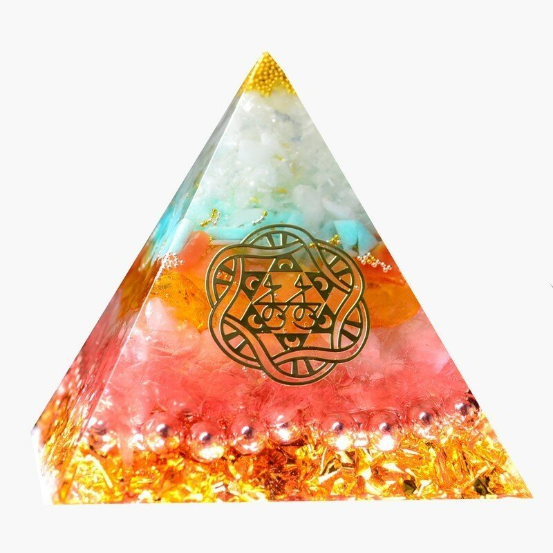 AURAREIKI Orgonite Piramide di Cristallo Naturale di Reiki Chakra Pietra di Guarigione Che Cambia Il Fortuna Campo Di LifeTransparent Piramide