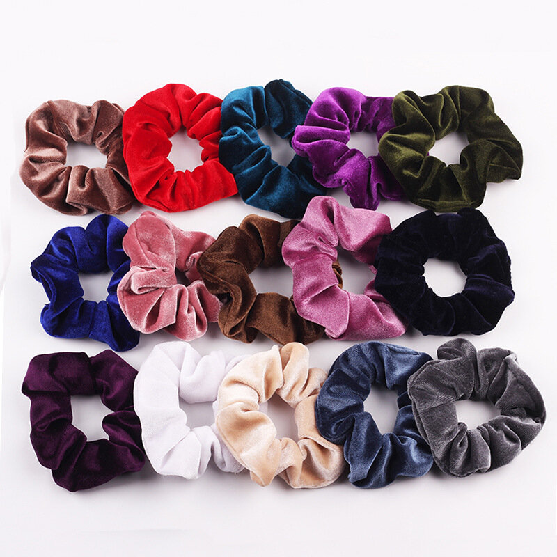 30 cores moda veludo scrunchies acessórios para o cabelo feminino elástico faixas de cabelo meninas elegante rabo de cavalo laços de cabelo