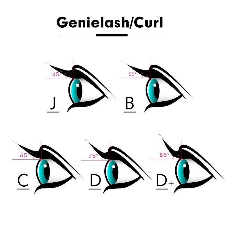 Genielash 10Pcs ขนาดขนตา Faux Mink Eyelash Extension Lashes พิเศษ M/LD Curl รัสเซียขนตา