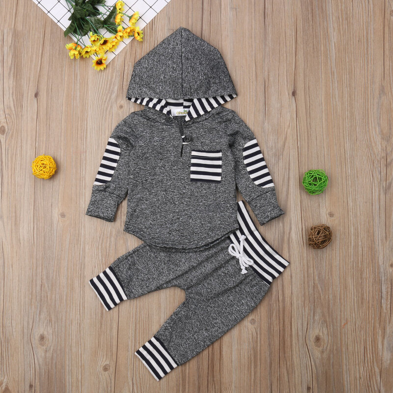 Pudcoco Baby Boy sudadera cálida + Pantalones largos ropa para recién nacidos conjunto de ropa casual conjunto bebé niño niña