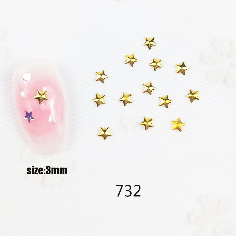Hnuix 100 Stks/partij Mini Ronde Vierkante Star Rivet Studs Metalen Legering Nail Art Decoraties 3D Diy Nail Stickers Sieraden Nail charms