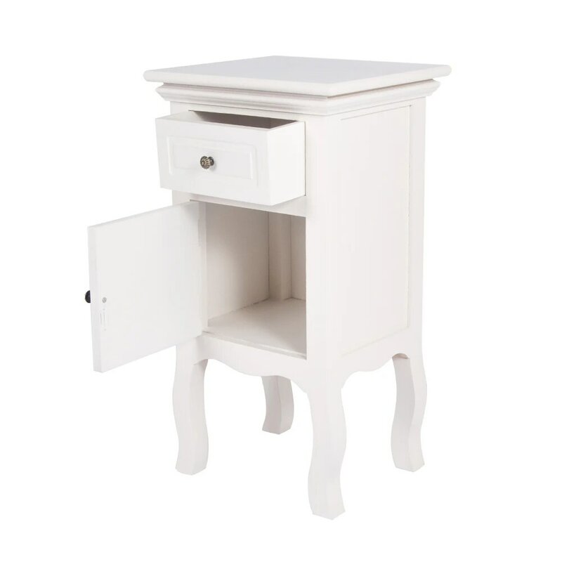 Panana 1 pc/2 pçs francês do vintage branco magro mesa de cabeceira armário de gaveta nightstand móveis entrega rápida