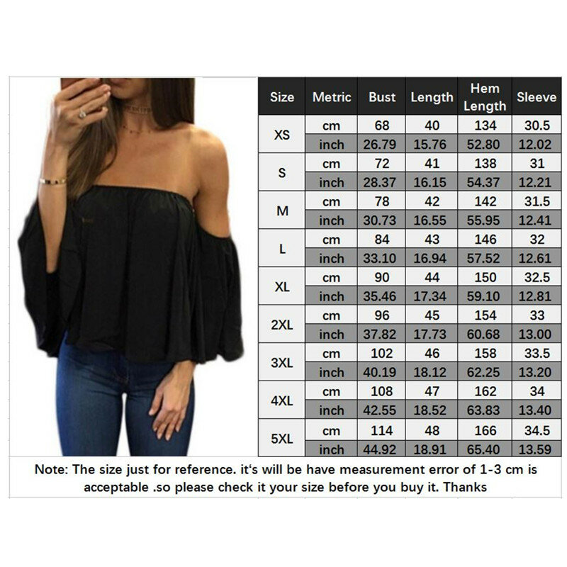 5XL New Womens Tops Fashion 2019 Women Summer Chiffon Blouse Sexy Off Shoulder Flare Sleeve Casual Shirt Black White Plus Size