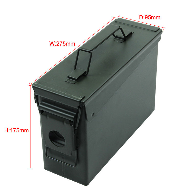 Top 30 Cal Metal Ammo Case Can Military and Army Solid Steel Holder Box for Long-Term Shotgun Rifle Nerf Gun Ammo Storage