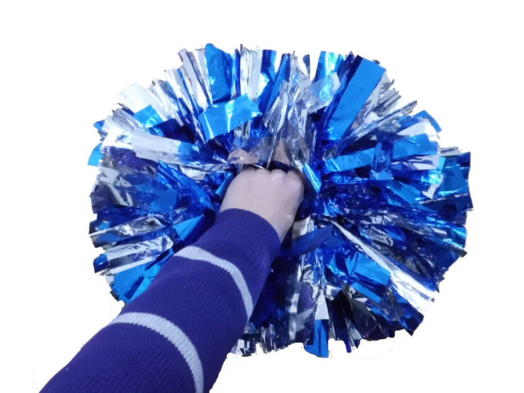 Kualitas tinggi 38CM permainan pompom perlengkapan Cheering pegangan Baton Cheerleader Pom pabrik PVC pompon warna kombinasi gratis