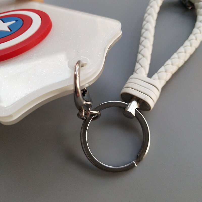 2019 New Shiny Two-Sided Acrylic Braided Rope Cartoon Marvel Superman Keychain Keyring ID Badge Student Nurse  Bus Card Holder