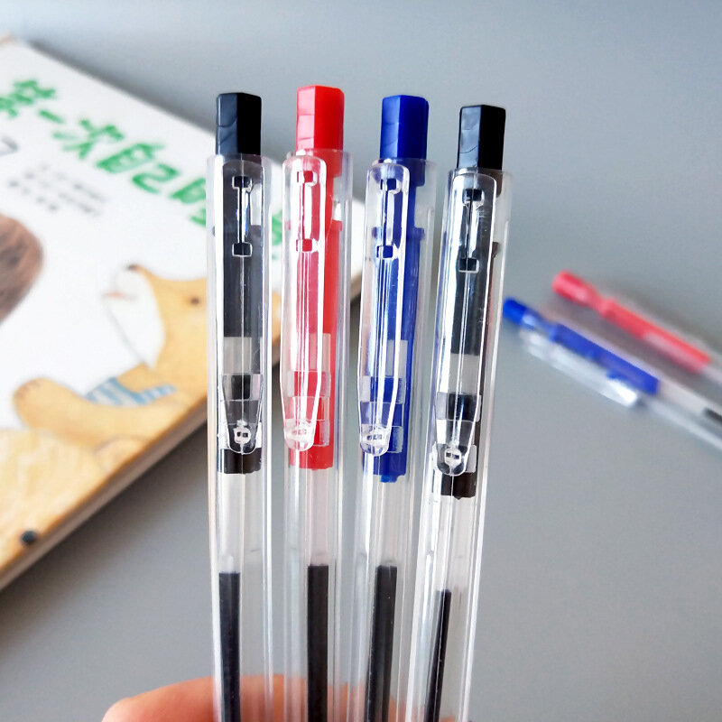 1 stücke kreative schreibwaren seite jump einfache transparent drücken sie blau kugelschreiber