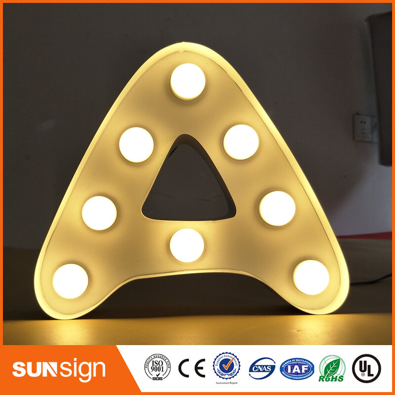 Panneau de lettres lumineuses LED en acier inoxydable, fabricant, panneau pour magasin