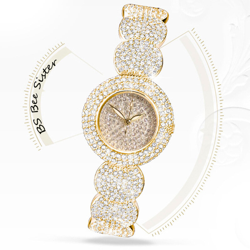 Relojes de lujo a la moda para mujer, pulsera elegante con diamantes, relojes de vestir, saat