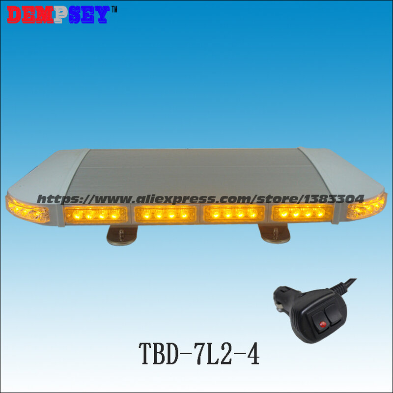 TBD-7L2-4 DC12V/24V Amber LED Emergency warning lightbar/Yellow mini lightbar/amber warning light/Heavy magnetic base LED light