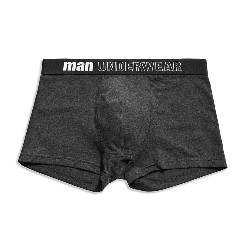 Boxer en coton pur pour homme, sous-vêtement solide, caleçon