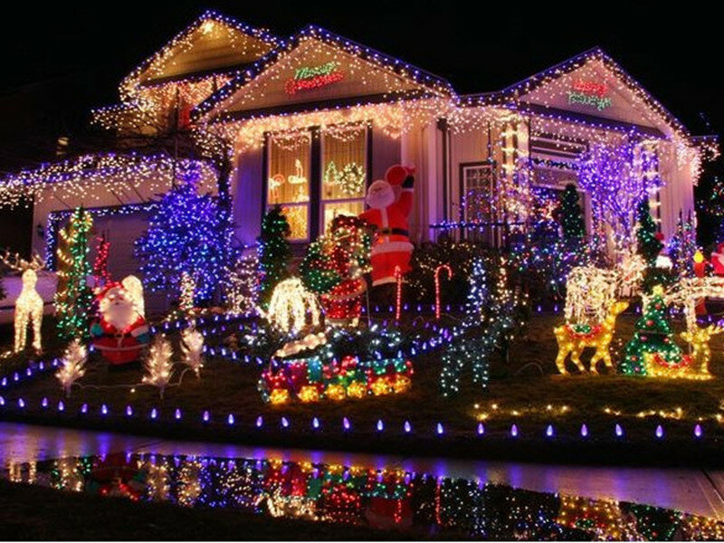 متعدد الألوان LED ضوء سلسلة 10 متر AC110V 220 فولت الديكور ضوء لعيد الميلاد حفل زفاف مع 8 عرض وسائط مقاوم للماء IP65